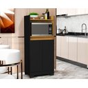 Ver imagem 2 de Armário Multiuso Preto Organizador para Cozinha Balcão Microondas Jt