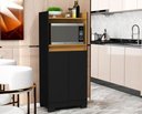 Ver imagem 2 de Armário Multiuso Preto Organizador para Cozinha Balcão Microondas Jt