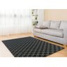 Tapete Para Sala ou Quarto Antiderrapante 1,00M x 1,32M Geométrico Preto e Branco - 1