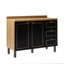 Ver imagem 6 de Balcão para Cozinha 120cm com 2 Portas e 3 Gavetas e Tampo Cinamomo/Preto Yescasa