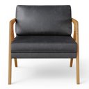 Ver imagem 3 de Kit 04 Poltronas Decorativa Sala Pietra Estrutura Madeira L02 Couríssimo Preto Brilho - Lyam Decor