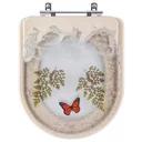 Ver imagem 1 de Tampa De Vaso Acrílico Decorado Carrara Bege Claro Para Deca 6lpf