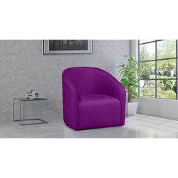 Poltrona Estofada Decorativa Sala de Estar Lara Tecido Veludo Roxo - Dl Decor - 2