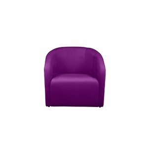 Poltrona Estofada Decorativa Sala de Estar Lara Tecido Veludo Roxo - Dl Decor