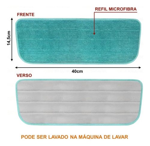 Rodo Esfregão Mágico Healthy Spray Mop Magic Wheel Refil - 8