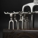 Ver imagem 2 de Kit Petisqueira Sg 13 Peças - Garfo Bad Bull e 12 Garfinhos com Cepo