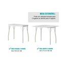 Ver imagem 5 de Sala de Jantar Completa Mesa Dobrável e 2 Banquetas 105 Prata-branco - Prata-preto - Carraro