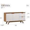 Ver imagem 3 de Aparador Buffet Vicenza Cinamomo Off White - New Ceval