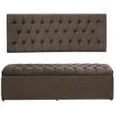 Ver imagem 1 de Painel Cabeceira com Bau Calçadeira Dubai 1.28 Tamanho Viuva -Suede Marrom GAT MAGAZINE