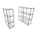 Ver imagem 1 de Praleira de Aço Reforçada Mini Porta Pallet 200x60x90 Estante Bandeja Branca 1 Módulo + 2