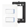 Kit 2 Interruptor Simples + 1 Placa 4x2 2 Modulo + Suporte - Branco - Pial Plus+ - 1