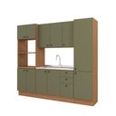 Ver imagem 2 de Cozinha Modulada Pixel Kappesberg 100% Mdp Canela/verde Frevo 240cm