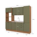 Ver imagem 3 de Cozinha Modulada Pixel Kappesberg 100% Mdp Canela/verde Frevo 240cm