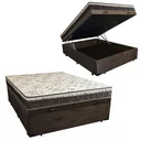 Ver imagem 2 de Cama Box Baú Casal Conforto Suede Marrom + Colchão Casal Conforto Espuma D33 Com EPS 30x138x188