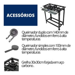 Fogão Industrial 2 Bocas 30x30 Baixa Pressão P5 Jcn - 3
