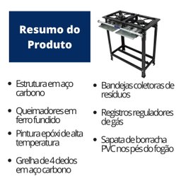 Fogão Industrial 2 Bocas 30x30 Baixa Pressão P5 Jcn - 5
