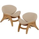 Ver imagem 1 de Kit 2 Poltronas Decorativa Orgânica Sala Living Kadosh L02 Linho Bege Escuro - Lyam Decor