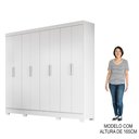 Ver imagem 5 de Guarda Roupa Casal 8 Portas 4 Gavetas 236cm Ágata M07 Branco - Mpozenato