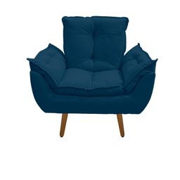 Kit Poltrona com Puff Opala para Sala Confortável e Resistente Suede - 2