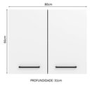 Ver imagem 3 de Armário de Cozinha Aéreo 80 cm 2 Portas Branco Agata Madesa