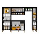 Ver imagem 2 de Armário de Cozinha Tieli 5 Peças Preto Fosco - Móveis Arapongas Preto Fosco