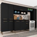 Ver imagem 1 de Armário de Cozinha Tieli 5 Peças Preto Fosco - Móveis Arapongas Preto Fosco