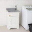 Ver imagem 5 de Tanque de Lavar Roupa 20l Cinza com Gabinete 46x43x93cm Lavanderia Área de Serviço