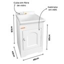 Ver imagem 4 de Tanque de Lavar Roupa 20l Cinza com Gabinete 46x43x93cm Lavanderia Área de Serviço