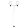 Poste Luminária Dupla Globo P Braço Reto Jardim Preto 200cm Ouro Minas - 1