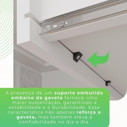 Roupeiro Estrela Premium 4 Portas 2 Gavetas Branco Salleto - 6
