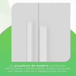 Roupeiro Estrela Premium 4 Portas 2 Gavetas Branco Salleto - 5