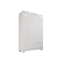 Roupeiro Estrela Premium 4 Portas 2 Gavetas Branco Salleto - 1