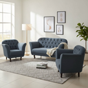 Ver imagem 1 de Kit Namoradeira + 2 Poltronas Decorativa Dália Bouclé Cinza