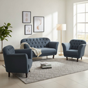 Ver imagem 2 de Kit Namoradeira + 2 Poltronas Decorativa Dália Bouclé Cinza