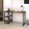 Escrivaninha Aço com 2 Prateleiras 1,20 Home Office Estudo - Preto/imbuia - 1