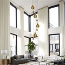 Ver imagem 2 de Lustre Pendente Para Sala Pé direito Duplo SP-Rain Marfim