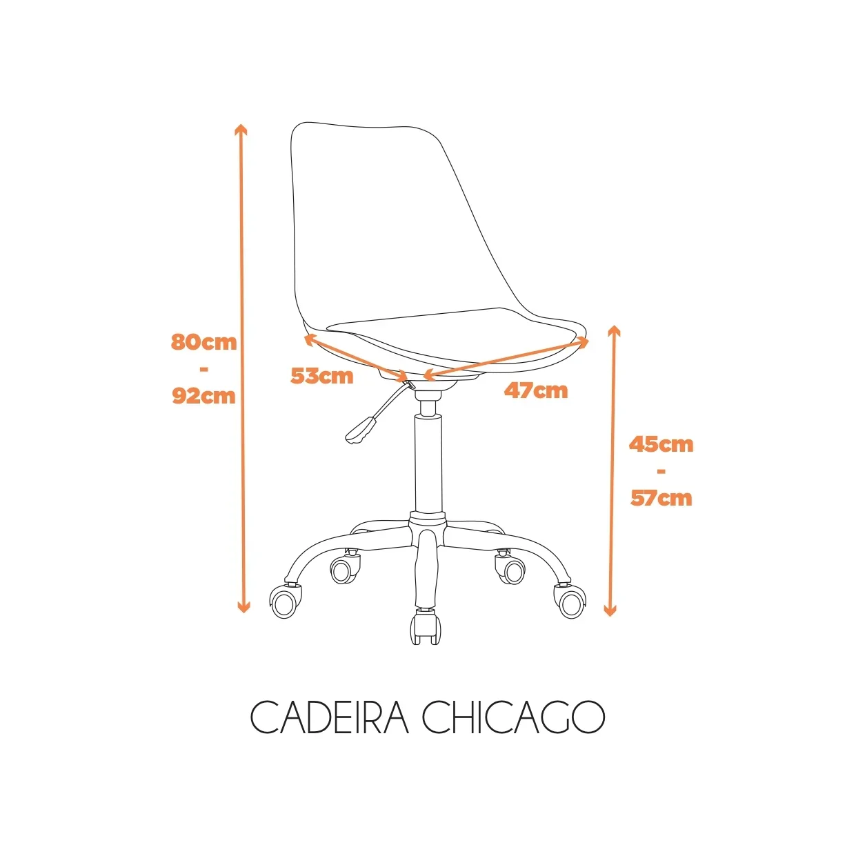 Cadeira para Escritório Secretária Decorativa Eames Chicago Fratini Móveis - 2