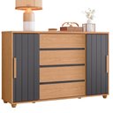 Ver imagem 6 de Guarda Roupa Casal New Fusion 10 Portas 3 Gavetas MDF Off White Titanium Flex com Cômoda Evidenza