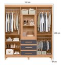 Ver imagem 2 de Guarda Roupa Casal New Fusion 10 Portas 3 Gavetas MDF Off White Titanium Flex com Cômoda Evidenza