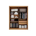 Ver imagem 3 de Guarda-roupa Solteiro 100% Mdf 2 Portas 2 Gavetas com Espelho Milano Leifer Móveis:cinamomo