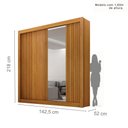 Ver imagem 6 de Guarda-roupa Solteiro 100% Mdf 2 Portas 2 Gavetas com Espelho Milano Leifer Móveis:cinamomo