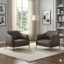 Ver imagem 2 de Poltrona Archibald Couro Legitimo Alto Padrão:492