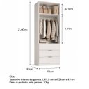 Ver imagem 4 de Guarda Roupa Modular 2 Portas 3 Gavetas 70cm MDF Altezza Trend Belmax:Freijó