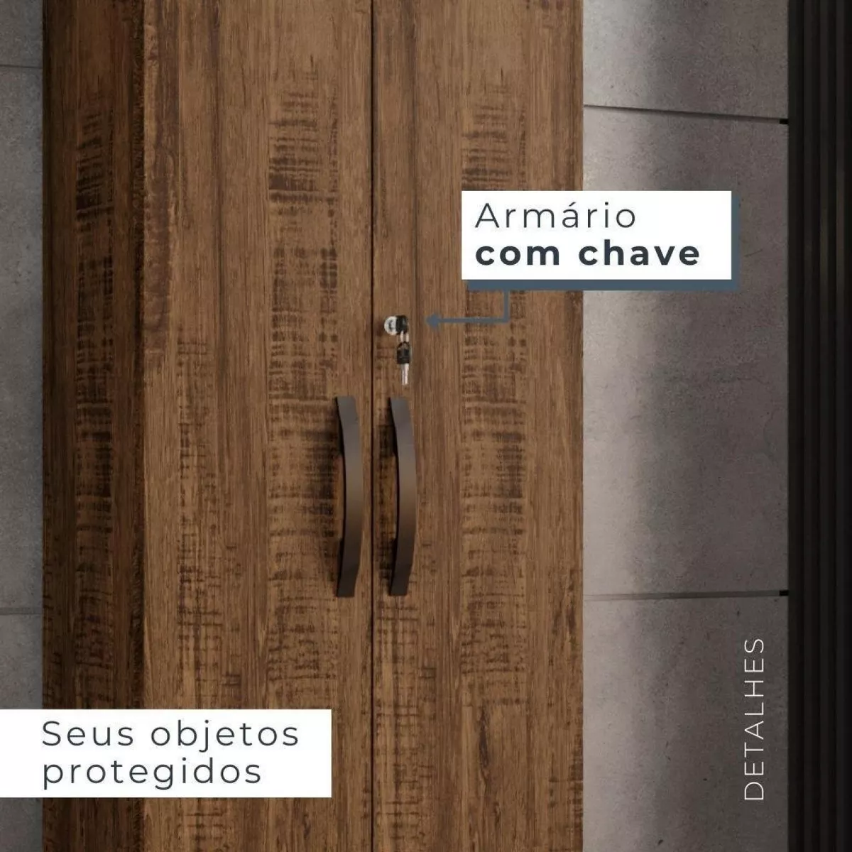 Armário Multiuso 2 Portas com Chave Caique - Chf - Imbuia - 6