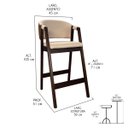 Ver imagem 3 de Kit 4 Banquetas Alta para Ilha de Cozinha Ravena Madeira Maciça Capuccino Linho Marrom Bege Ccs