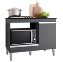 Ver imagem 2 de Balcão para Cooktop Carla 4 ou 5 Bocas 1 Porta Cinza - Ajl Moveis