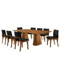 Ver imagem 2 de Sala de Jantar Mesa Noronha 220cm Tampo Laminado Barril com 8 Cadeiras Bella
