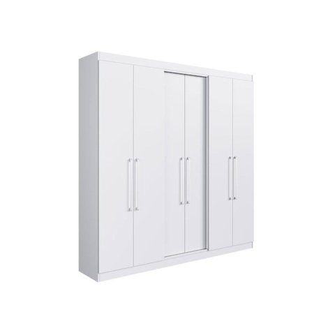 Roupeiro 6 Portas 218cm x 220,5cm x 47cm Oxford Branco