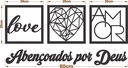 Ver imagem 5 de Kit 3 Quadros Mdf-love, Coração Geométrico e Frase Religiosa