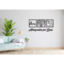 Ver imagem 2 de Kit 3 Quadros Mdf-love, Coração Geométrico e Frase Religiosa